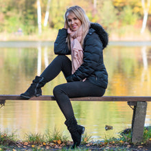 Load image into Gallery viewer, Women's Warm Winter Cotton Fleece Lined Thermal Leggings Black