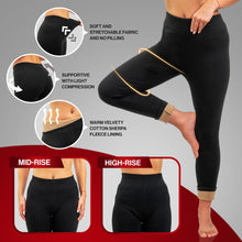 Load image into Gallery viewer, Women's Warm Winter Cotton Fleece Lined Thermal Leggings Black