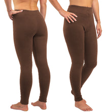 Load image into Gallery viewer, Women&#39;s Warm Winter Cotton Fleece Lined Thermal Leggings Brown