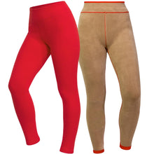 Load image into Gallery viewer, Women&#39;s Warm Winter Cotton Fleece Lined Thermal Leggings Red